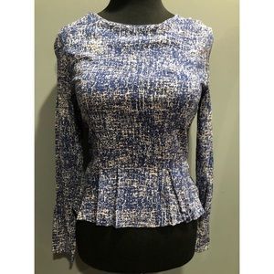 SOLD! Banana Republic long sleeve peplum blue dressy top xsmall Sz 2